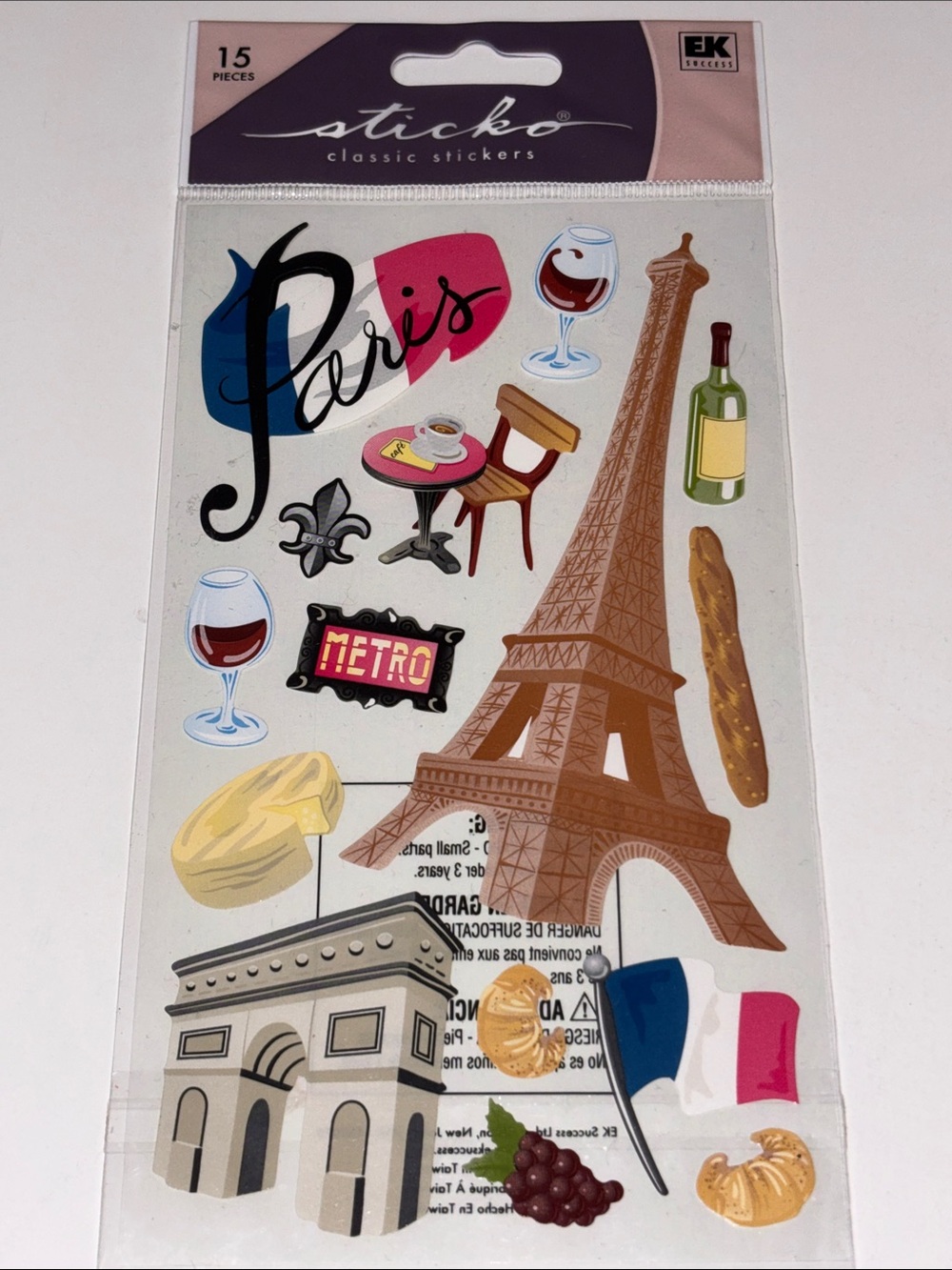 Paris Stickers Sticko Paris Sticker Sheet NEW Eiffel Tower Sticker